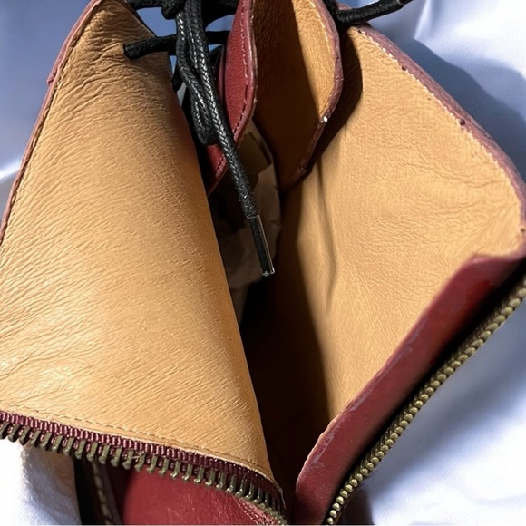 🌻NEW Madewell Citywalk Rusted Burgundy Leather Lugsole Lace-Up Boot Size 7.5 - Picture 7 of 11